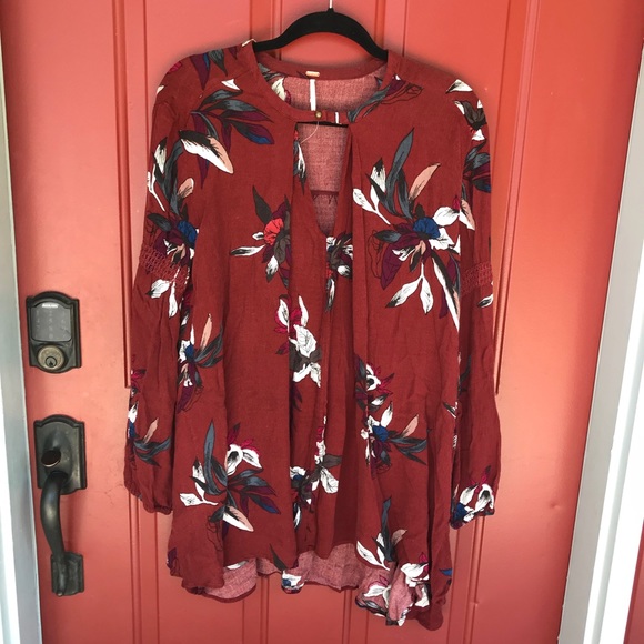 Free People Maroon Swing Top - Small - Picture 2 of 4